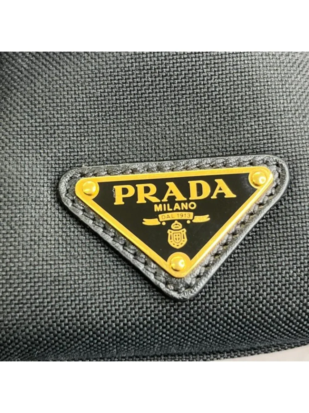 Prada Shoulder Bag Logo Jacquard Ribbon Black